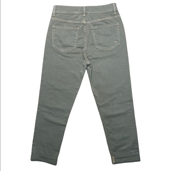 Fidelity Denim Cher Crop High Rise Slim Straight Sage Green Jeans | Size 26 - Picture 7 of 12